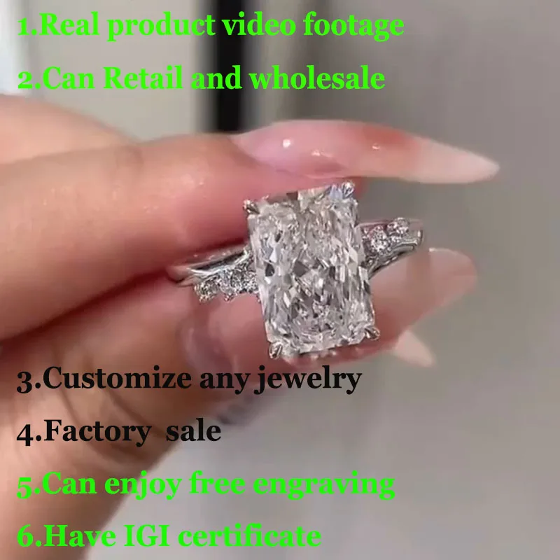 Real product video IGI Lab Growing Diamond Ring Radiant D Color 1 2 3Ct Solid 14K White Gold Ring wedding ring factory made
Real product video IGI Lab Growing Diamond Ring Radiant D Color 1 2 3Ct Solid 14K White Gold Ring wedding ring factory made