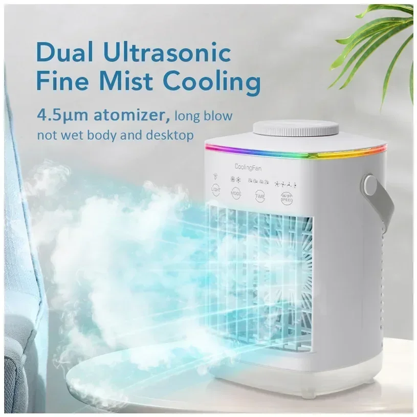 Portable Cooling Fan Desktop Humidifier 4 Gears Air Conditioners With Night Light Water Mist For Home Office Use
Portable Cooling Fan Desktop Humidifier 4 Gears Air Conditioners With Night Light Water Mist For Home Office Use