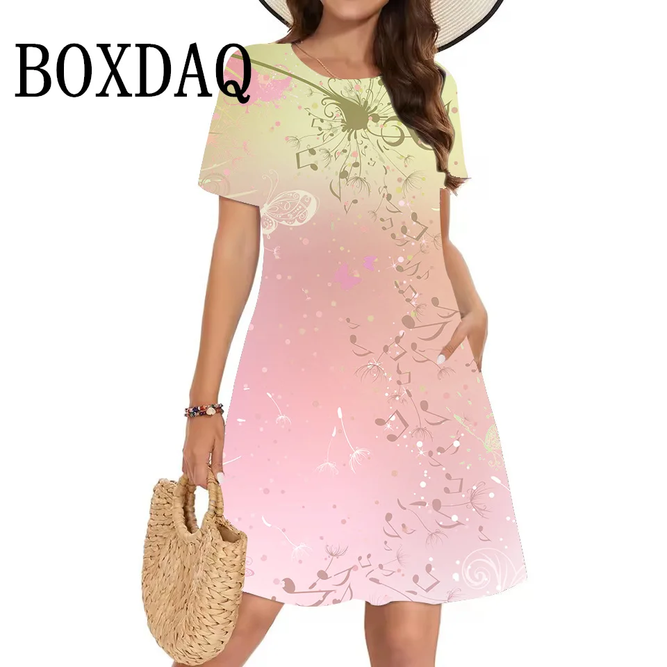 2025 Women Dresses Gradient 3D Printed Music Notes Dress Women's Summer Casual Fashion Streetwear Short-Sleeve Dresses Plus Size
2025 Women Dresses Gradient 3D Printed Music Notes Dress Women's Summer Casual Fashion Streetwear Short-Sleeve Dresses Plus Size