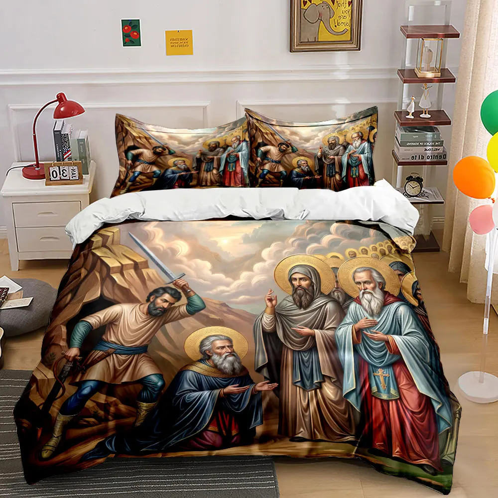 Religious scene of faith and conflict Duvet Cover Set with 3D Printing Design Soft Polyester Bedding Set All-Season Comfort
Religious scene of faith and conflict Duvet Cover Set with 3D Printing Design Soft Polyester Bedding Set All-Season Comfort