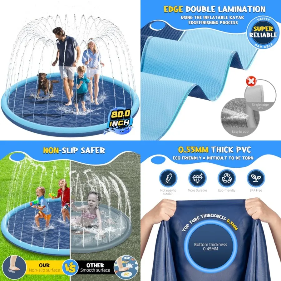 80 Extra Large Non-Slip Splash Pad for Dog - Summer Water Fun
80 Extra Large Non-Slip Splash Pad for Dog - Summer Water Fun