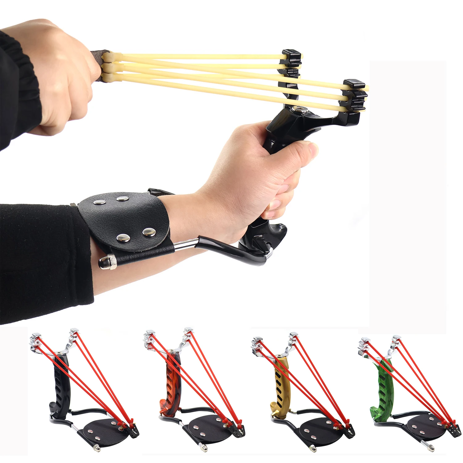 Professional Colored Metal Foldable Wrist Support Sling Handheld Hunting Shooting Sling High-power Slingshot Catapult Package
Professional Colored Metal Foldable Wrist Support Sling Handheld Hunting Shooting Sling High-power Slingshot Catapult Package