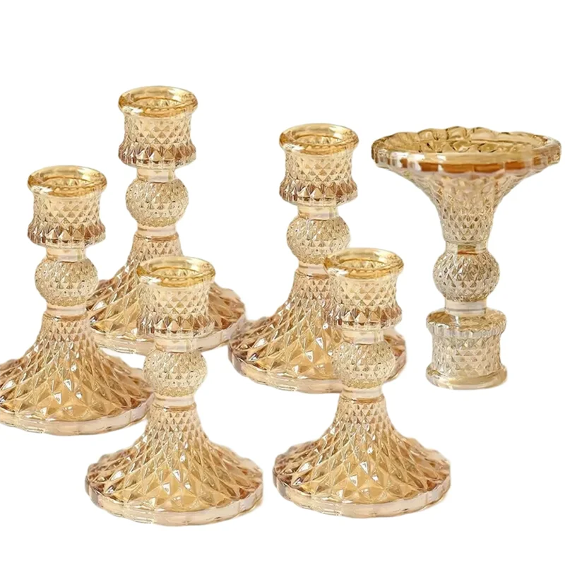 AAAF Glass Candle Holder Taper Candlestick Holder Set Of 6 For Wedding For Birthday Christmas Table Decorations
AAAF Glass Candle Holder Taper Candlestick Holder Set Of 6 For Wedding For Birthday Christmas Table Decorations