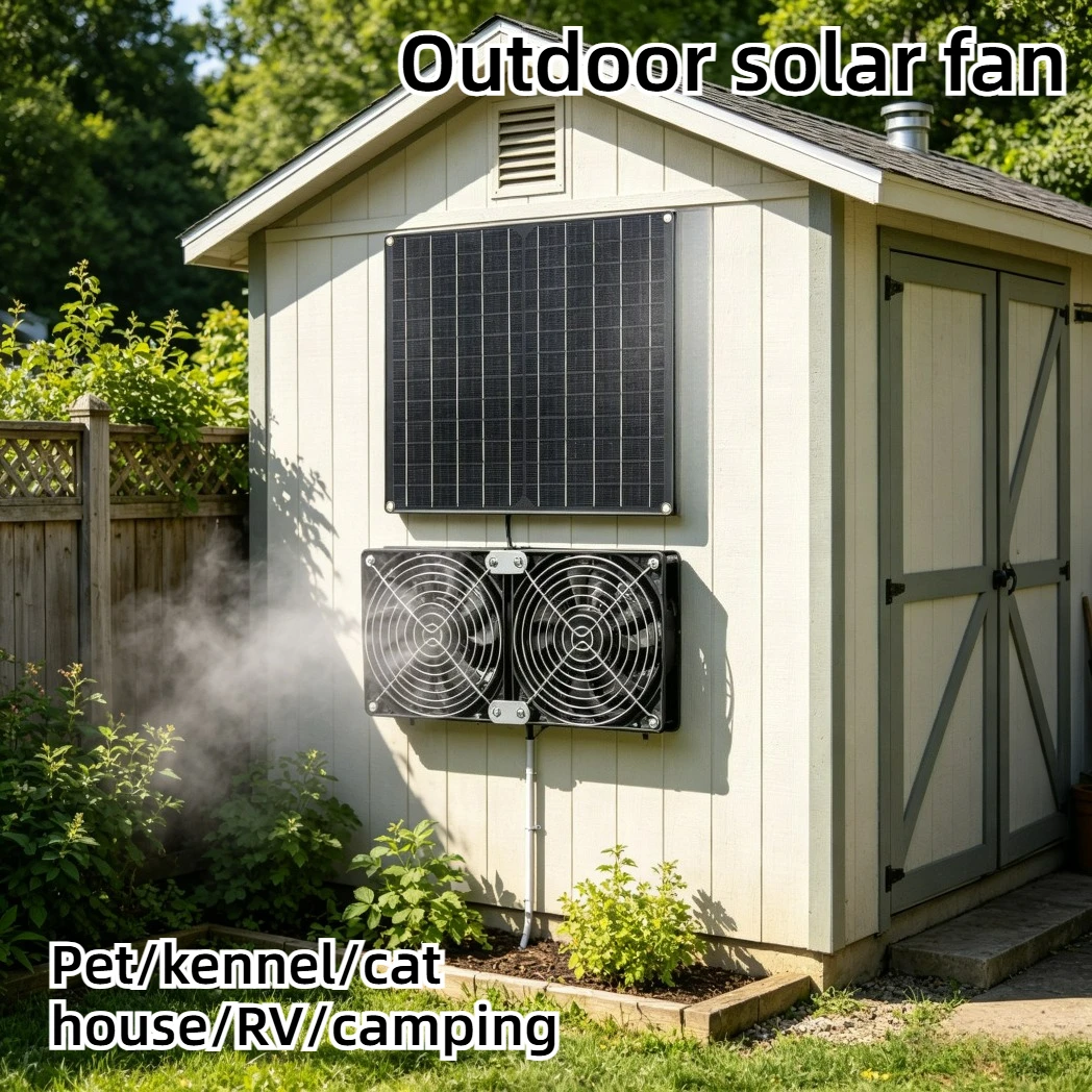 20W Solar Powered Dual Fan Kit IPX7 Waterproof 3200RPM 200CFM Exhaust Fan for Chicken Coop Dog House Greenhouse Shed
20W Solar Powered Dual Fan Kit IPX7 Waterproof 3200RPM 200CFM Exhaust Fan for Chicken Coop Dog House Greenhouse Shed