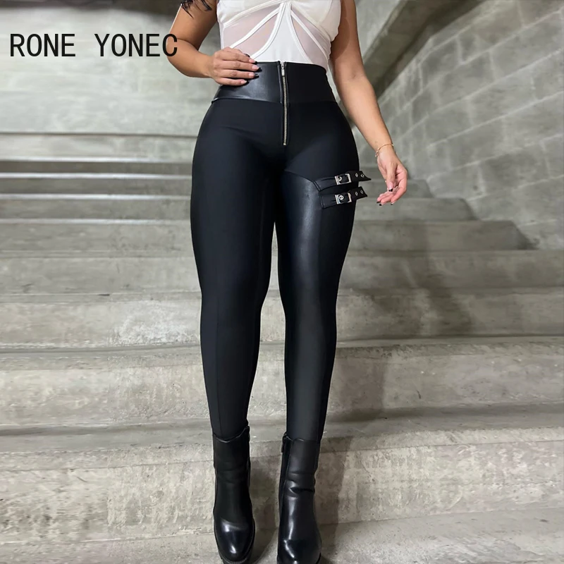 Women Chic Pu Leather Patchwork High Waist Zipper Bandage Skinny Black Pencil Pants
Women Chic Pu Leather Patchwork High Waist Zipper Bandage Skinny Black Pencil Pants