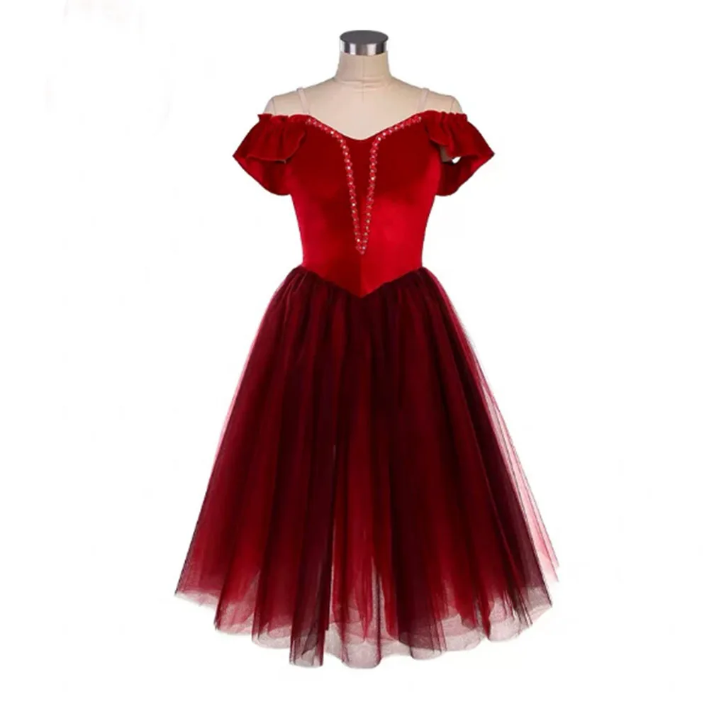 Wine Red Long Romantic Ballet Dress Coppélia Ballet Costume, Shoulder-off Long Ballet Skirt Drop Shipping
Wine Red Long Romantic Ballet Dress Coppélia Ballet Costume, Shoulder-off Long Ballet Skirt Drop Shipping