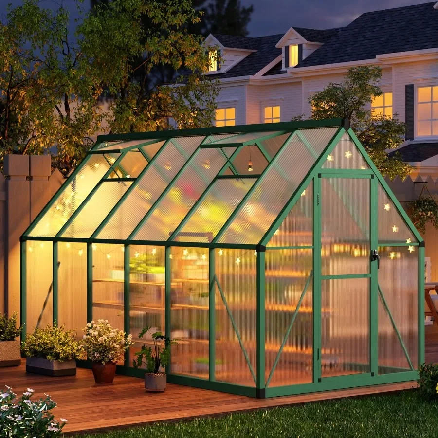 CABIHOME 6x11 FT Outdoor Greenhouse Polycarbonate Greenhouse with Roof Vent and Ground Nails Aluminum Large Walk-in Green House
CABIHOME 6x11 FT Outdoor Greenhouse Polycarbonate Greenhouse with Roof Vent and Ground Nails Aluminum Large Walk-in Green House