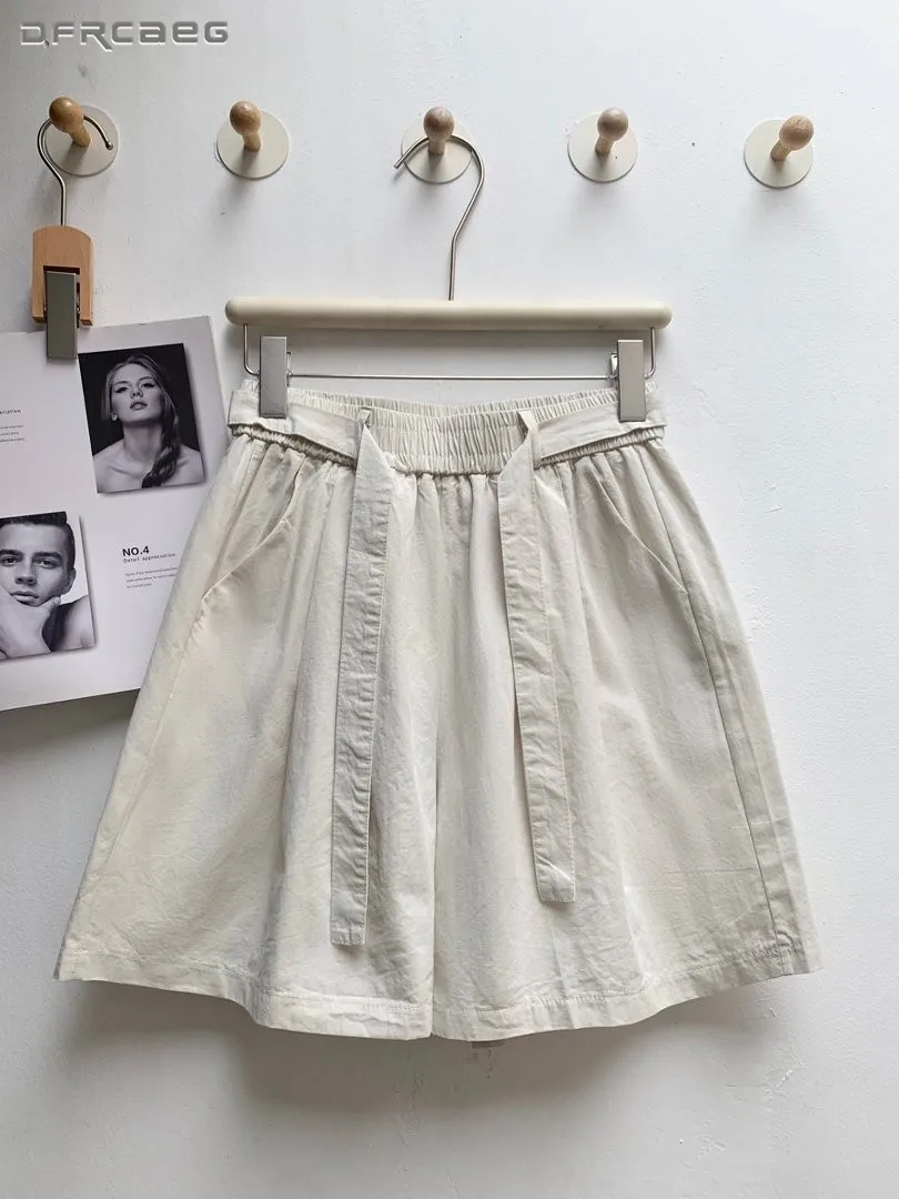 Elastic Waist Summer Women's Cotton Linen Short Pants Woman Thin Casual Drawstring Wide Leg Bermuda Shorts Lady
Elastic Waist Summer Women's Cotton Linen Short Pants Woman Thin Casual Drawstring Wide Leg Bermuda Shorts Lady
