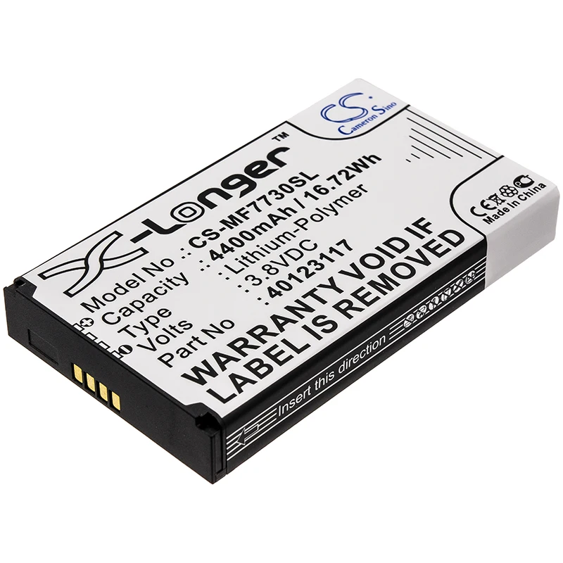 Replacement Battery for Novatel Wireless MiFi 7730L, MiFi7000, Mifi8000L, Verizon MiFi 7730L 40123117 3.8V/mA
Replacement Battery for Novatel Wireless MiFi 7730L, MiFi7000, Mifi8000L, Verizon MiFi 7730L 40123117 3.8V/mA
