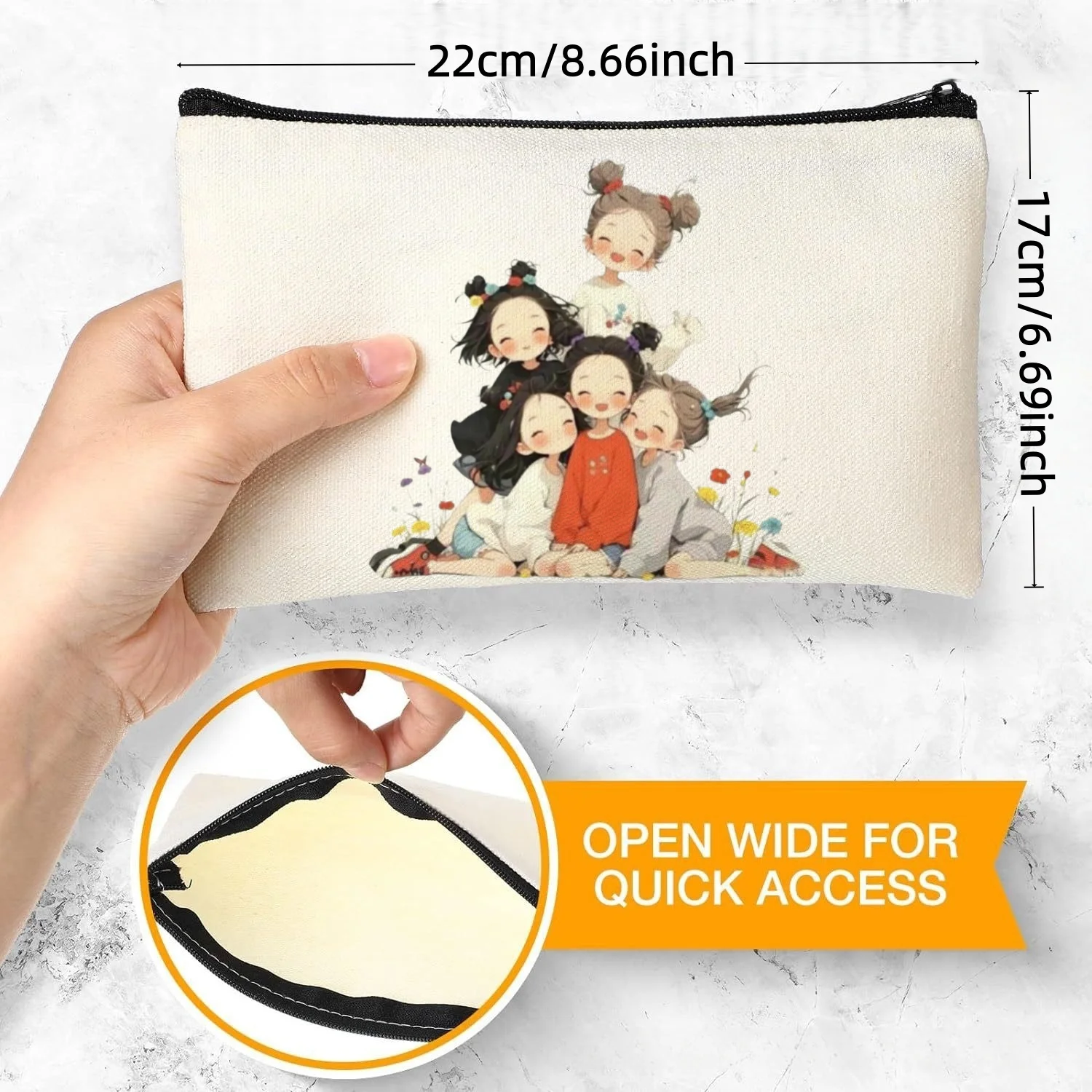 1PC Sweet Best Friends Little Girls Double-Sided Canvas Makeup Pouch Multi-use Daily Bag
1PC Sweet Best Friends Little Girls Double-Sided Canvas Makeup Pouch Multi-use Daily Bag