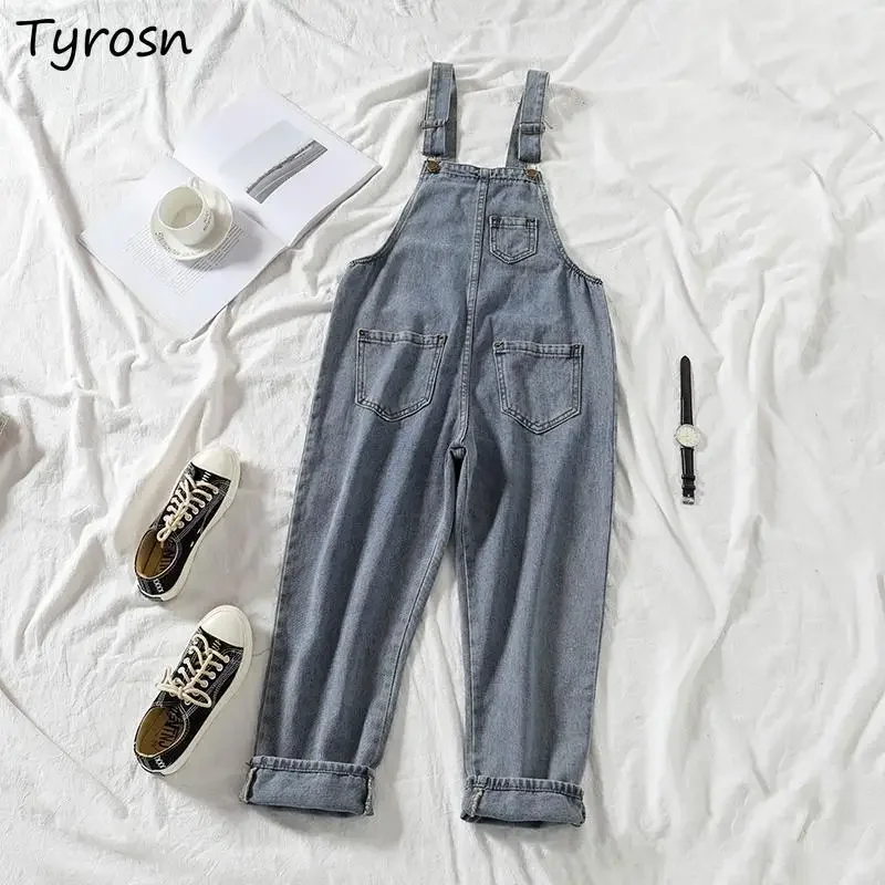 Denim Jumpsuits Women Vintage Streetwear Korean Style High Waist Jumpsuit Retro All-match Pockets Loose Suspenders Trousers Chic
Denim Jumpsuits Women Vintage Streetwear Korean Style High Waist Jumpsuit Retro All-match Pockets Loose Suspenders Trousers Chic
