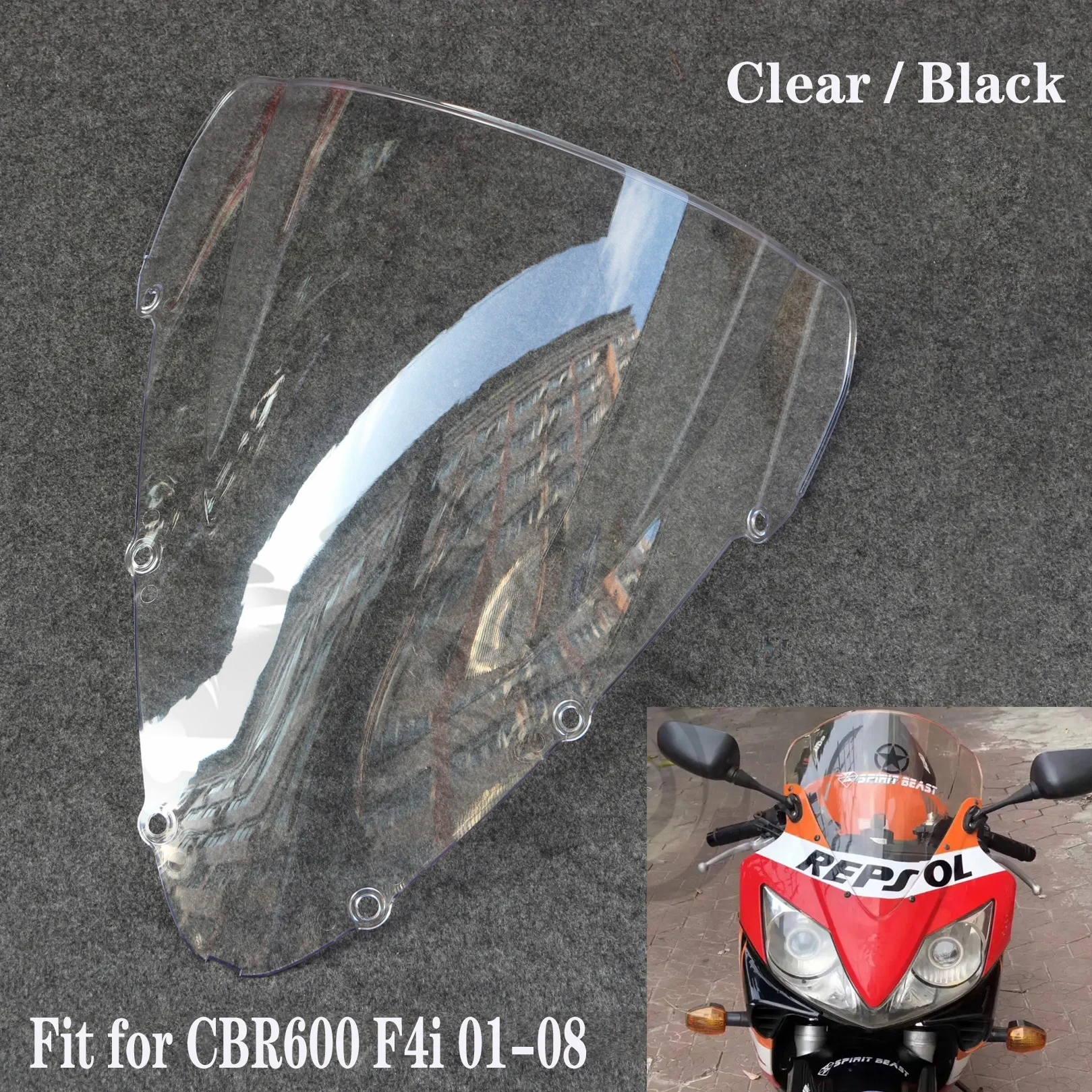 Fit For HONDA 2001 - 2008 CBR600 F4i Motorcycle Accessories Windscreen Windshield Wind Screen CBR600F4i 2002 2003 2004 2005 2006
Fit For HONDA 2001 - 2008 CBR600 F4i Motorcycle Accessories Windscreen Windshield Wind Screen CBR600F4i 2002 2003 2004 2005 2006