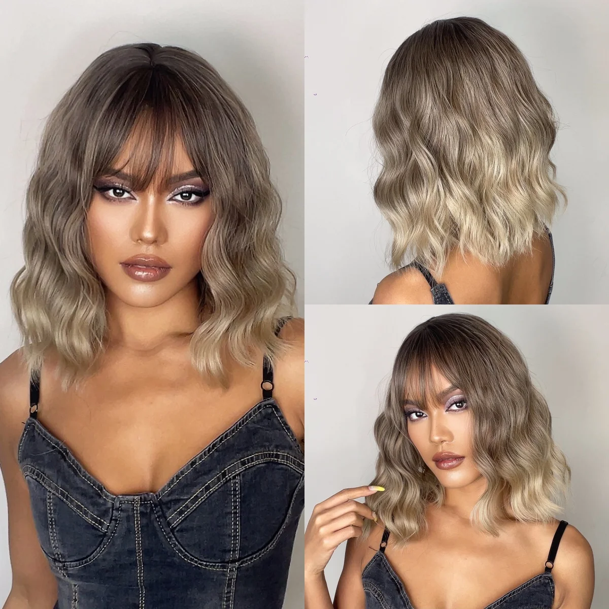 Short Brown to Blonde Ombre Synthetic Wig with Straight Bangs Wavy Bob Wigs for Women Heat Resistant Natural Daily Cosplay Party
Short Brown to Blonde Ombre Synthetic Wig with Straight Bangs Wavy Bob Wigs for Women Heat Resistant Natural Daily Cosplay Party