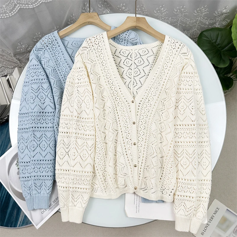 Женский вязаный кардиган в богемном стиле с вырезами, свободного кроя, из чистого хлопка, с длинным рукавом, V-образным вырезом, на пуговицах, новинка осени 2025
Женский вязаный кардиган в богемном стиле с вырезами, свободного кроя, из чистого хлопка, с длинным рукавом, V-образным вырезом, на пуговицах, новинка осени 2025