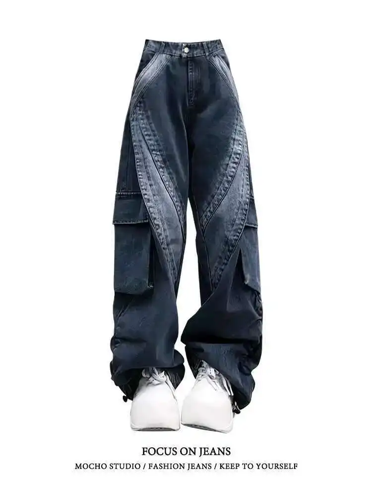 American Gradient Workwear Jeans For Women, Spring And Autumn Styles, Spicy Girls, High Street Design, Loose And Slimming, Wide
American Gradient Workwear Jeans For Women, Spring And Autumn Styles, Spicy Girls, High Street Design, Loose And Slimming, Wide