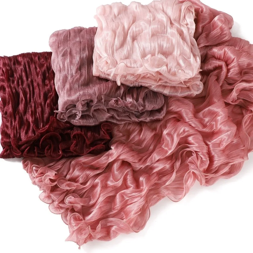 Fashion Solid Color Shiny Bubble Crepe Hijab Long Thin Africa Headband Sunscreen Pleated Muslim Wraps Shawl Women
Fashion Solid Color Shiny Bubble Crepe Hijab Long Thin Africa Headband Sunscreen Pleated Muslim Wraps Shawl Women