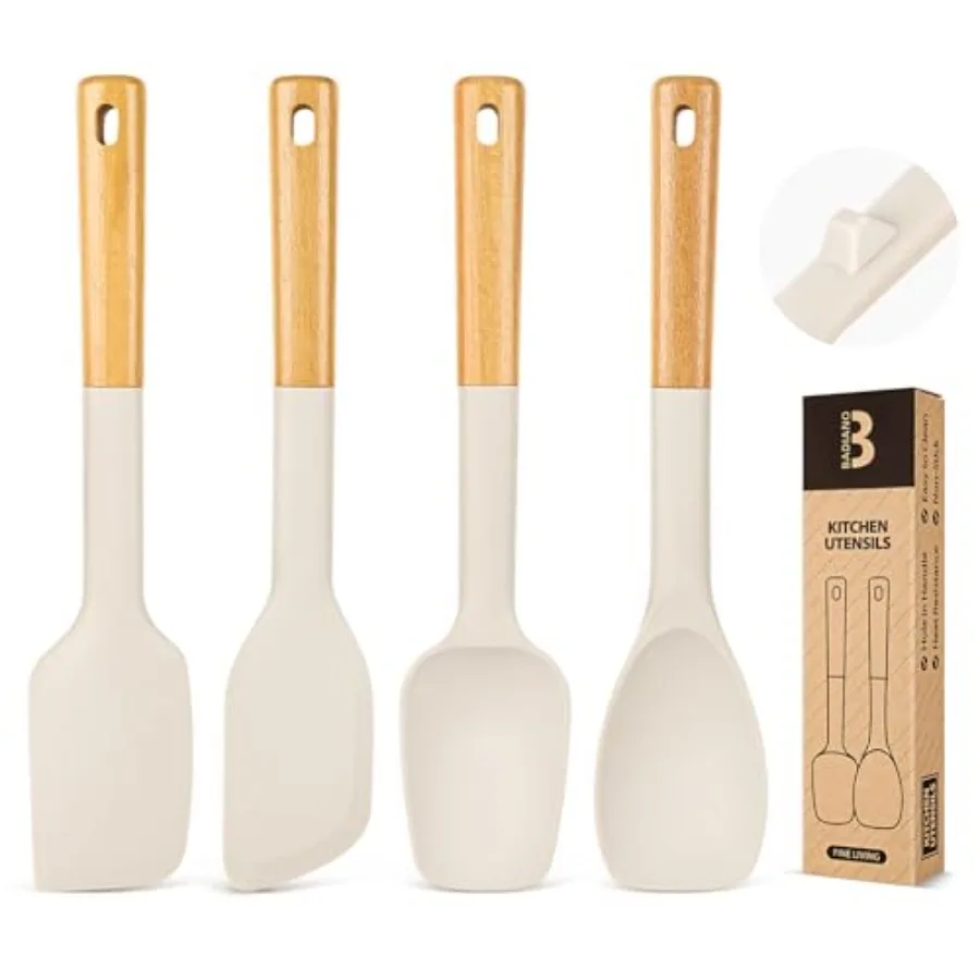 Silicone Spatula Spoon Set, Great for Mixing, Folding, Scraping, and Spreading, Sturdy BPA-Free Matte Silicone, Wooden Handle R
Silicone Spatula Spoon Set, Great for Mixing, Folding, Scraping, and Spreading, Sturdy BPA-Free Matte Silicone, Wooden Handle R
