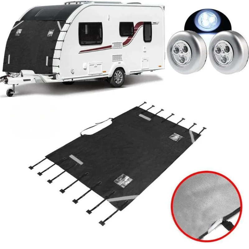 Universal Waterproof Oxford RV Caravan Front Towing Cover Protector Dustproof with Reflective Strip Camper Trailer Caravan Cover
Universal Waterproof Oxford RV Caravan Front Towing Cover Protector Dustproof with Reflective Strip Camper Trailer Caravan Cover