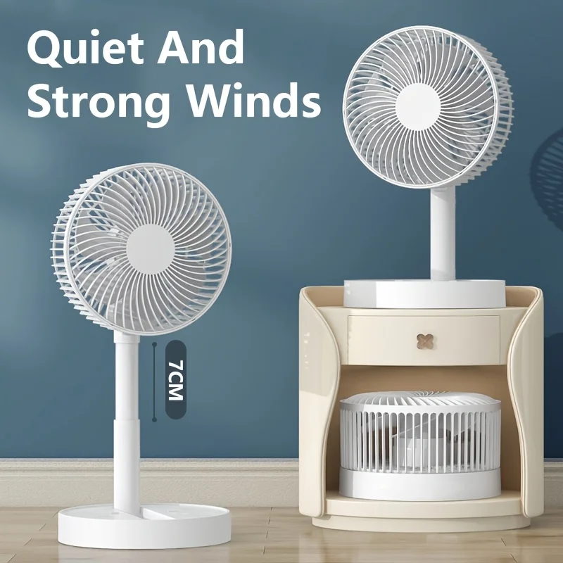 Stand Fan, 8 Inch Folding Portable Telescopic/USB Desk Fan With 3600mAh/5400mAh Rechargeable Battery, 4 Speeds Super
Stand Fan, 8 Inch Folding Portable Telescopic/USB Desk Fan With 3600mAh/5400mAh Rechargeable Battery, 4 Speeds Super