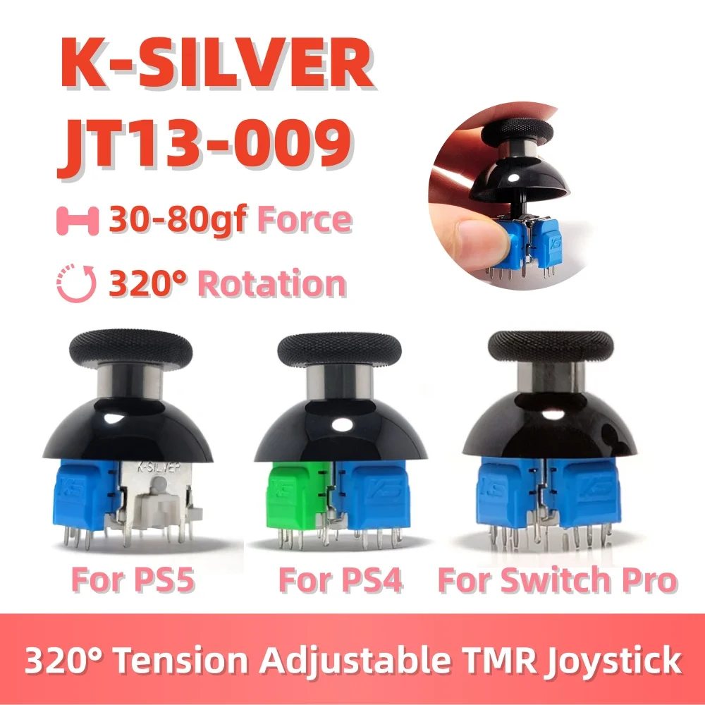 2pcs K-SILVER JT13-009 TMR Joystick for PS5 PS4 Switch Pro Xbox One Series Anti-Drift Electromagnetic 3D Analog ThumbStick
2pcs K-SILVER JT13-009 TMR Joystick for PS5 PS4 Switch Pro Xbox One Series Anti-Drift Electromagnetic 3D Analog ThumbStick