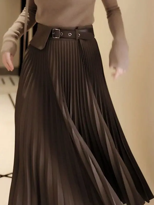 GOLUERJI Japanese Luxury Women's Autumn Winter Midi Skirt A-Line High Waist Draped Slimming Gored Skirt OL Sle Pure Color
GOLUERJI Japanese Luxury Women's Autumn Winter Midi Skirt A-Line High Waist Draped Slimming Gored Skirt OL Sle Pure Color