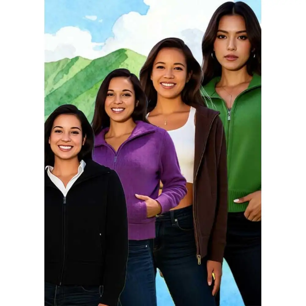 Four piece women's solid color zipper fleece jacket set with 8 colors to choose from, lightweight, comfortable, warm and casual
Four piece women's solid color zipper fleece jacket set with 8 colors to choose from, lightweight, comfortable, warm and casual