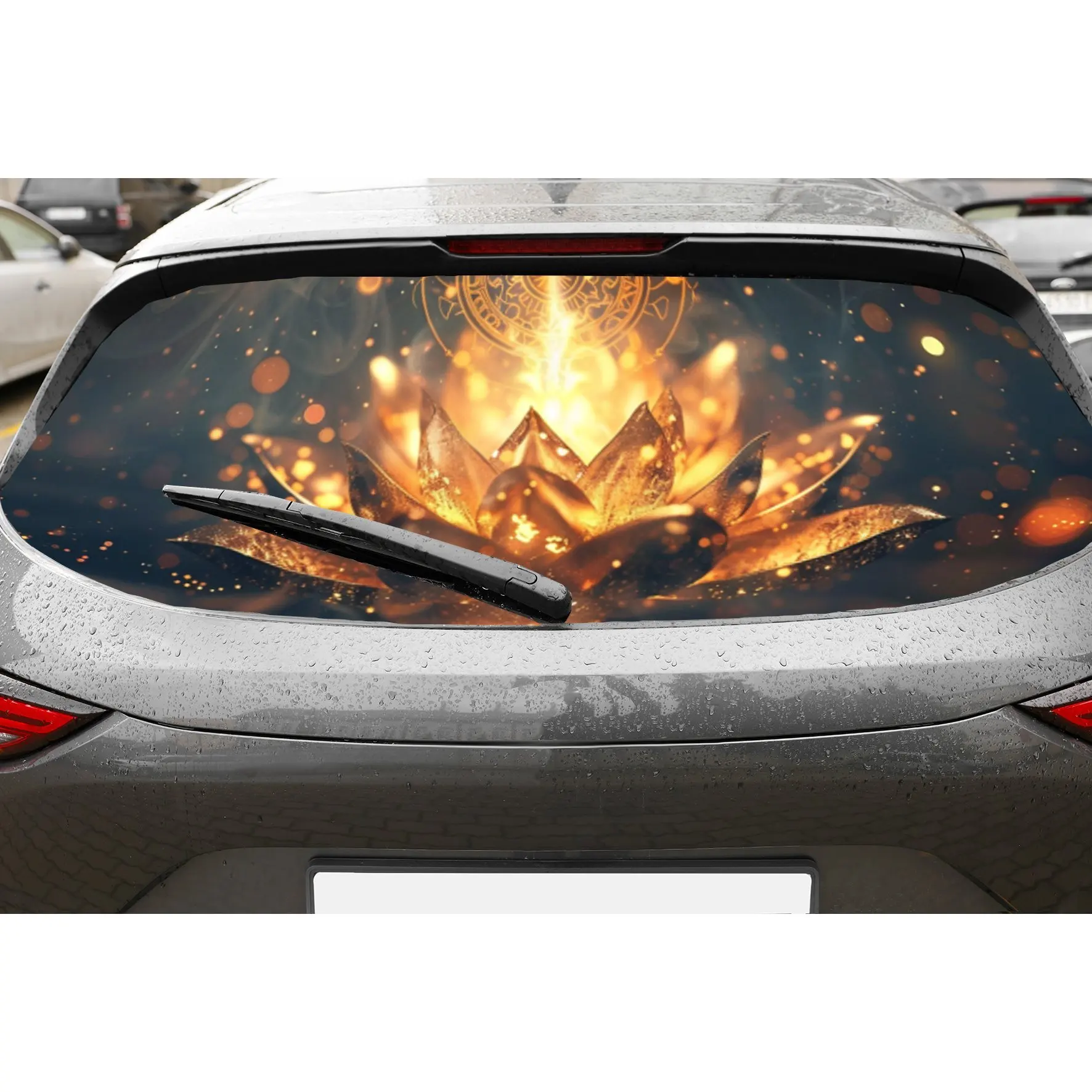 Golden Flame Lotus PVC Perforated Car Vinyl Wraps, Privacy Enhancing Design for Rear Window, Car Rear Windshield Sticker for Mos
Golden Flame Lotus PVC Perforated Car Vinyl Wraps, Privacy Enhancing Design for Rear Window, Car Rear Windshield Sticker for Mos