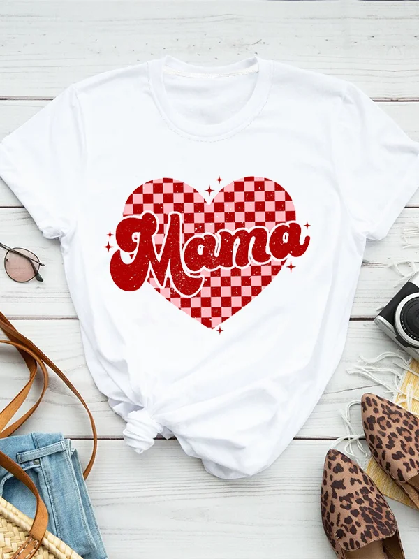 2024 New Hot Sale Popular Mother's Day Female T-shirt Red Square Heart Mama Print Women Shirt Trend Casual Comfort Girl Tee
2024 New Hot Sale Popular Mother's Day Female T-shirt Red Square Heart Mama Print Women Shirt Trend Casual Comfort Girl Tee