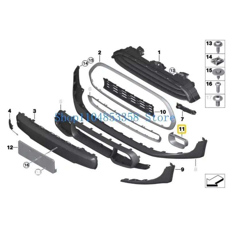 652F 1 Pair Front Air Duct Cover for Mini F55/F56/F57 2014-2021 Replace 51117337811 51117337812 Duct Cover Easy Installation
652F 1 Pair Front Air Duct Cover for Mini F55/F56/F57 2014-2021 Replace 51117337811 51117337812 Duct Cover Easy Installation