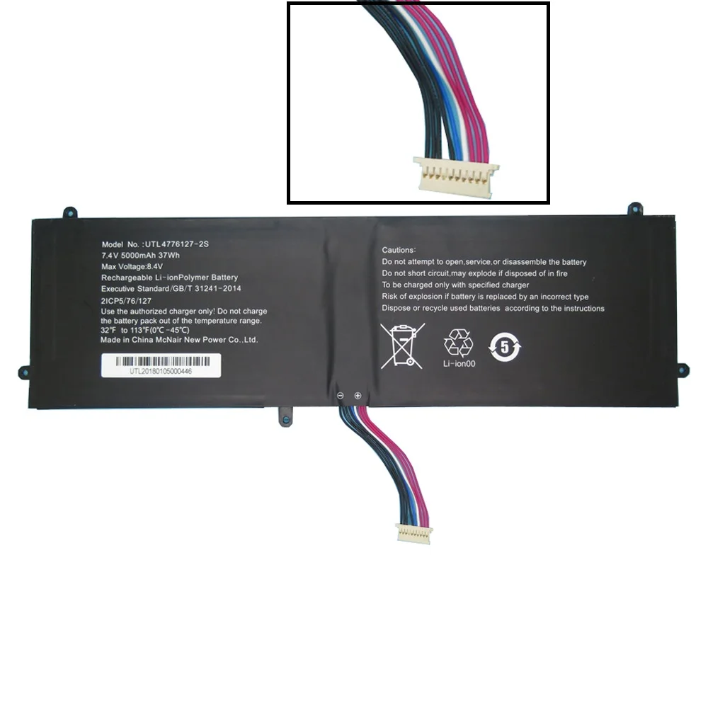 Laptop Replacement Battery Model UTL4776127-2S 7.4V 5000mAh 37Wh New
Laptop Replacement Battery Model UTL4776127-2S 7.4V 5000mAh 37Wh New
