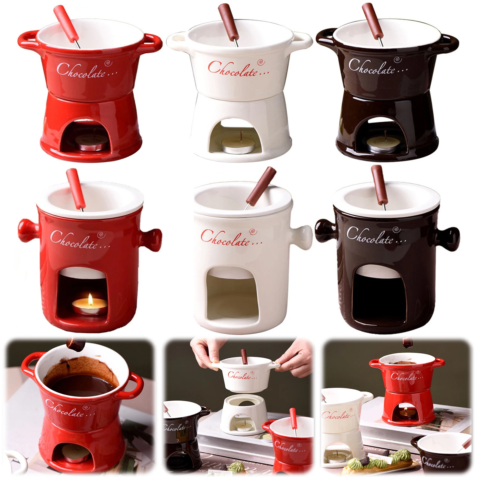 Ceramic Chocolate Fondue Mug with Forks Chocolate Melting Cup Cheese Melting Cup for Home Restaurant Cafe
Ceramic Chocolate Fondue Mug with Forks Chocolate Melting Cup Cheese Melting Cup for Home Restaurant Cafe