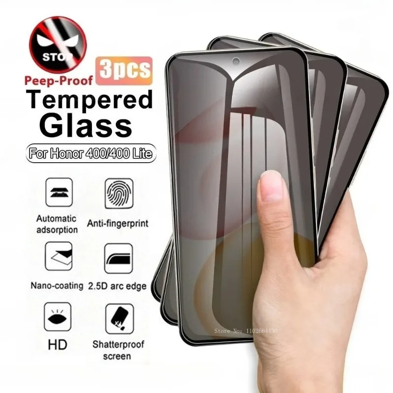 3Pcs Anti-Spy Front Glass Screen Protector for Honor 400 Lite for Tempered Film Honor 400 Pro Protective Film Peeping Protection
3Pcs Anti-Spy Front Glass Screen Protector for Honor 400 Lite for Tempered Film Honor 400 Pro Protective Film Peeping Protection