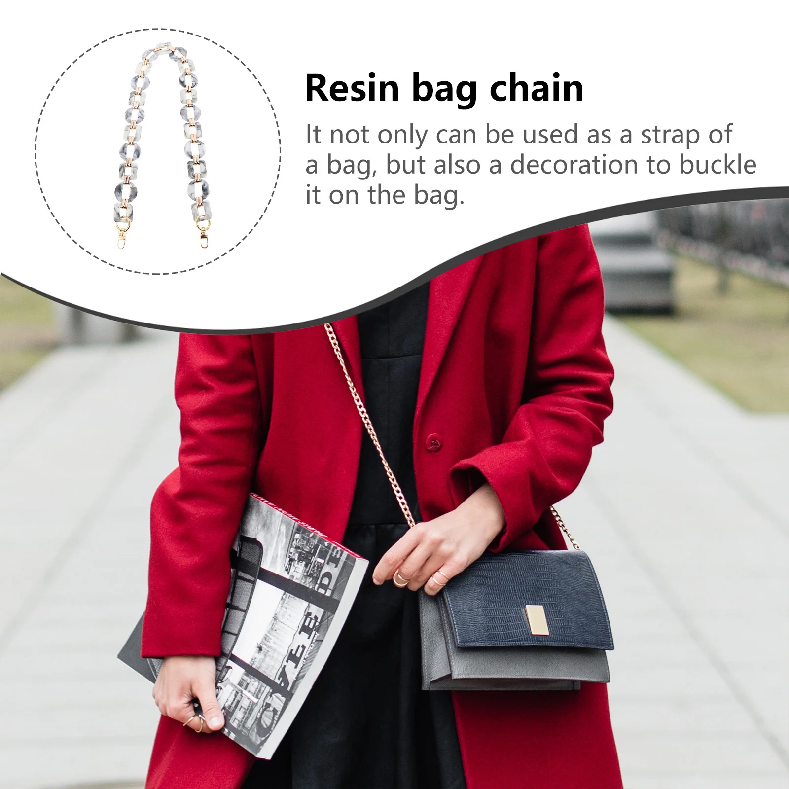Retro Resin Chain Bag Strap Replacement Purse Accessories Decorative Chains Removable Handle Lightweight Portable Long Lasting
Retro Resin Chain Bag Strap Replacement Purse Accessories Decorative Chains Removable Handle Lightweight Portable Long Lasting