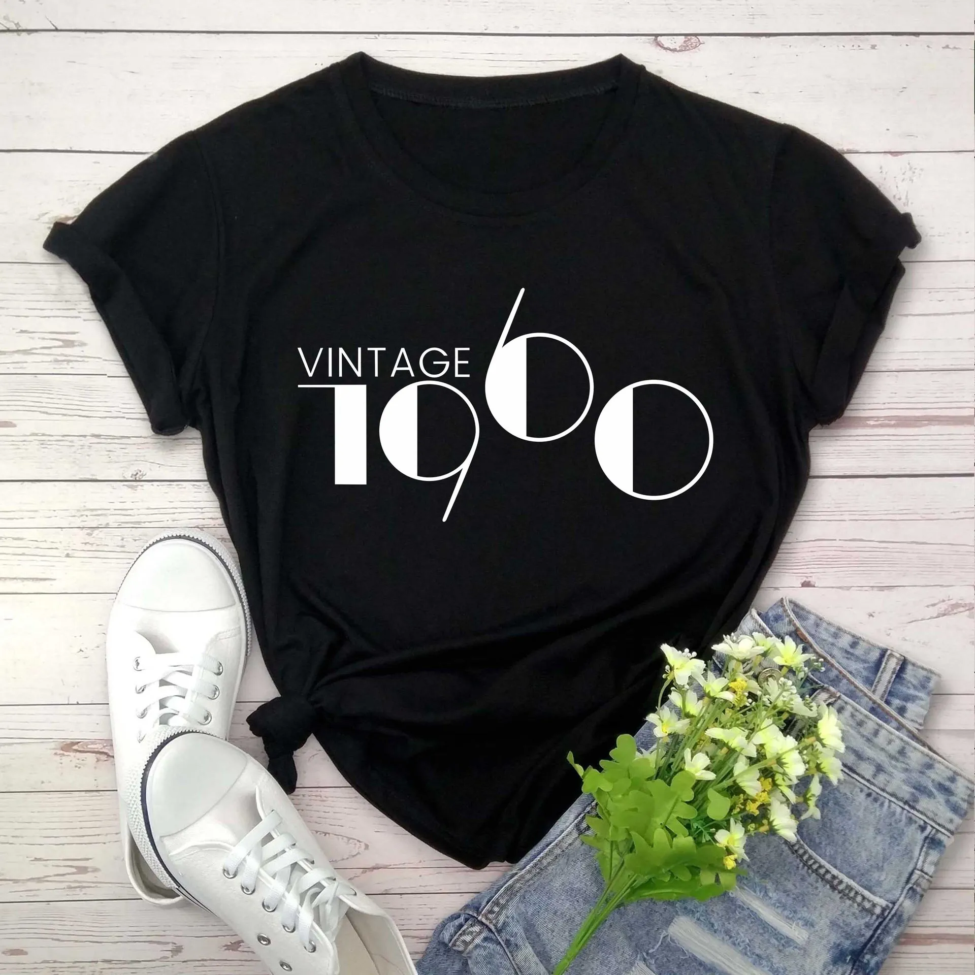 Vintage 1960 Letter Print Women T Shirt Short Sleeve O Neck Loose Women Tshirt Ladies Tee Shirt Tops Clothes Camisetas Mujer
Vintage 1960 Letter Print Women T Shirt Short Sleeve O Neck Loose Women Tshirt Ladies Tee Shirt Tops Clothes Camisetas Mujer