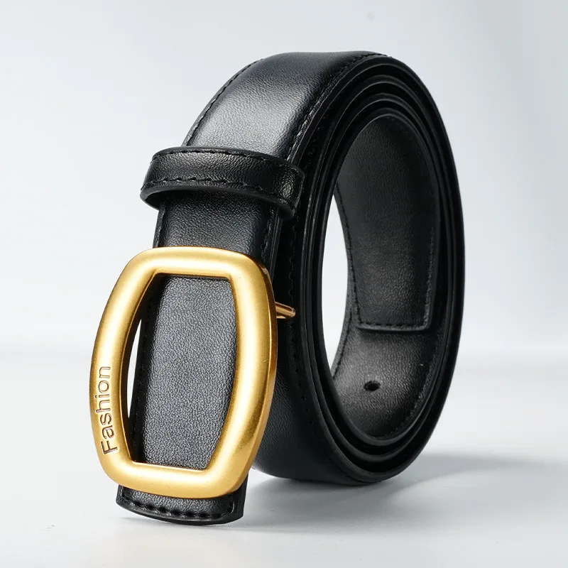 Ladies belt Double-sided leather smooth buckle High quality belt with dress decoration Pure cowhide belt
Ladies belt Double-sided leather smooth buckle High quality belt with dress decoration Pure cowhide belt