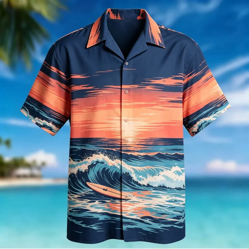 Men's Tropical Landscape Printed Casual Short Sleeved Lapel shirt, Suitable For Beach Vacations And Daily wear,
Men's Tropical Landscape Printed Casual Short Sleeved Lapel shirt, Suitable For Beach Vacations And Daily wear,