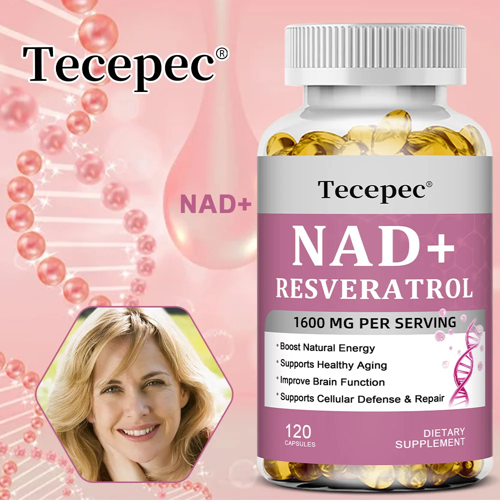 NAD+ Resveratrol - Anti-aging, Boosts Natural Energy, Promotes Cellular and Skin Health, Improves Brain Function - 120 Capsules
NAD+ Resveratrol - Anti-aging, Boosts Natural Energy, Promotes Cellular and Skin Health, Improves Brain Function - 120 Capsules
