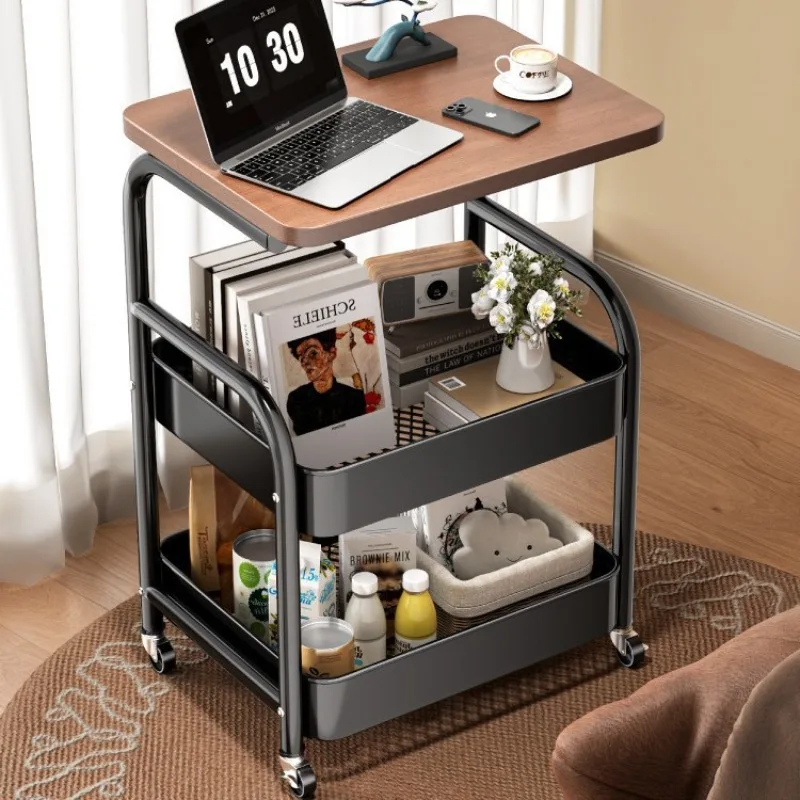 Mobile End Table Cart Storage Organizer Nightstand Sofa Edge Coffee Table Snack Rack Moveable Coffee Tables Side Table Tea