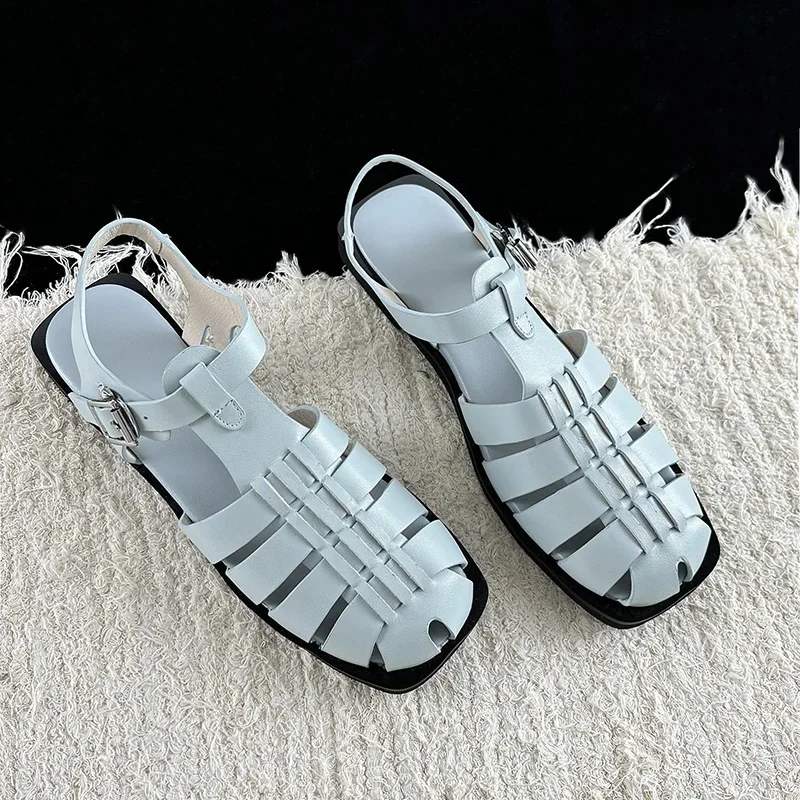 Summer Sandals Closed Toe Shoes Woman Retro Ladies Cowhide Spring Shoes Roman Style Sandals Vintage Gladiator Buckle Strap
Summer Sandals Closed Toe Shoes Woman Retro Ladies Cowhide Spring Shoes Roman Style Sandals Vintage Gladiator Buckle Strap