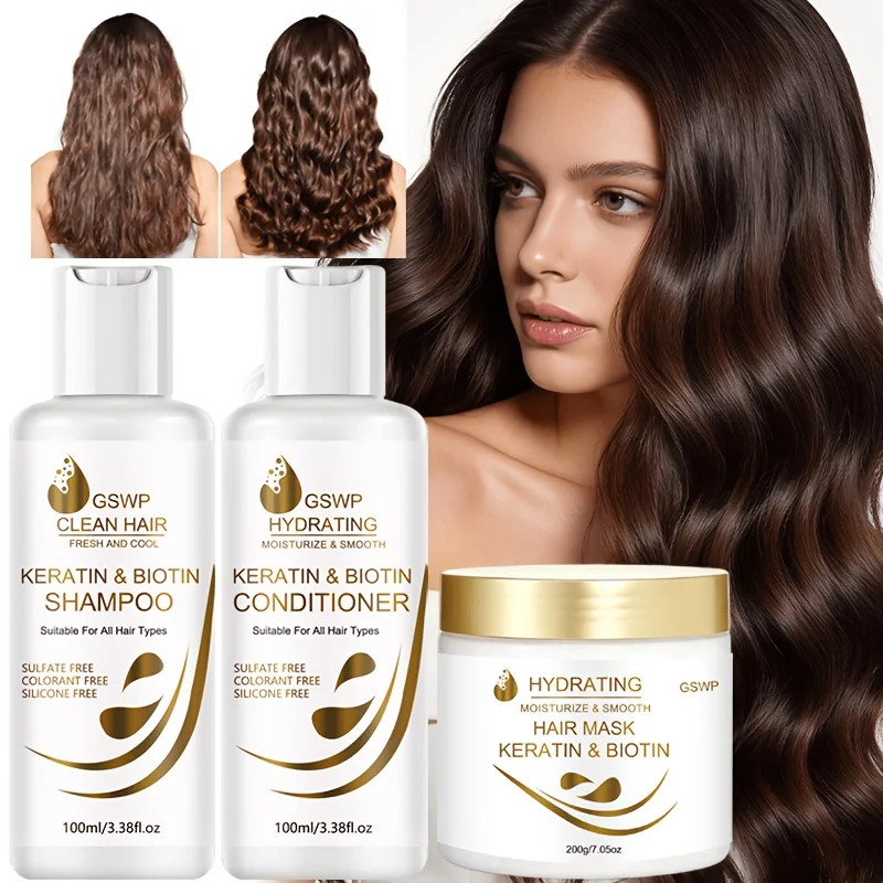 GSWP Keratin & Biotin Hair Care Set nourishes both the hair strands and the scalp. It deeply cleanses.3pcs
GSWP Keratin & Biotin Hair Care Set nourishes both the hair strands and the scalp. It deeply cleanses.3pcs