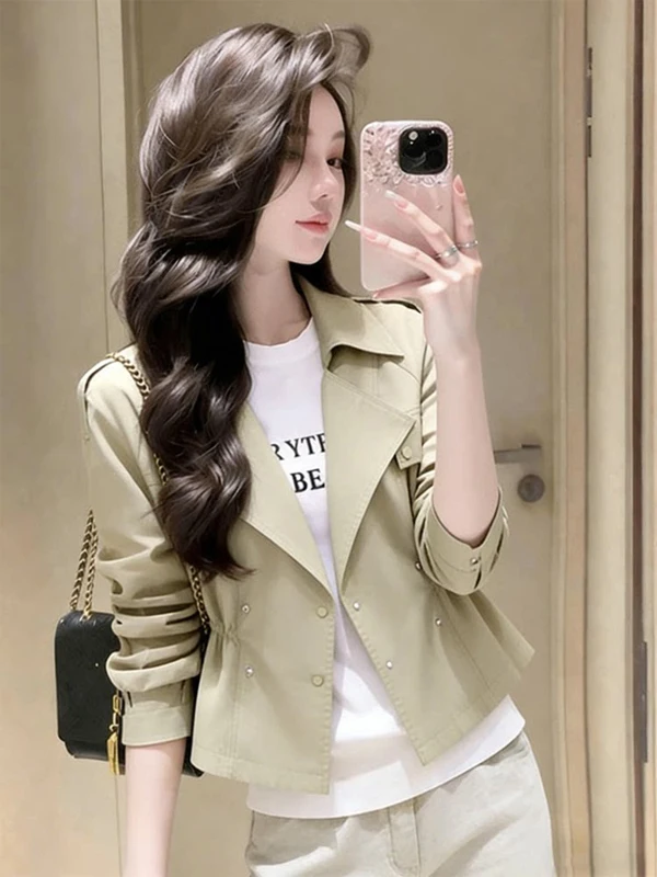 Elegant Casual Collar Jacket Women's Spring 2026 New Style Versatile High-End Short Windbreaker Top Ladies Fashion
Elegant Casual Collar Jacket Women's Spring 2026 New Style Versatile High-End Short Windbreaker Top Ladies Fashion
