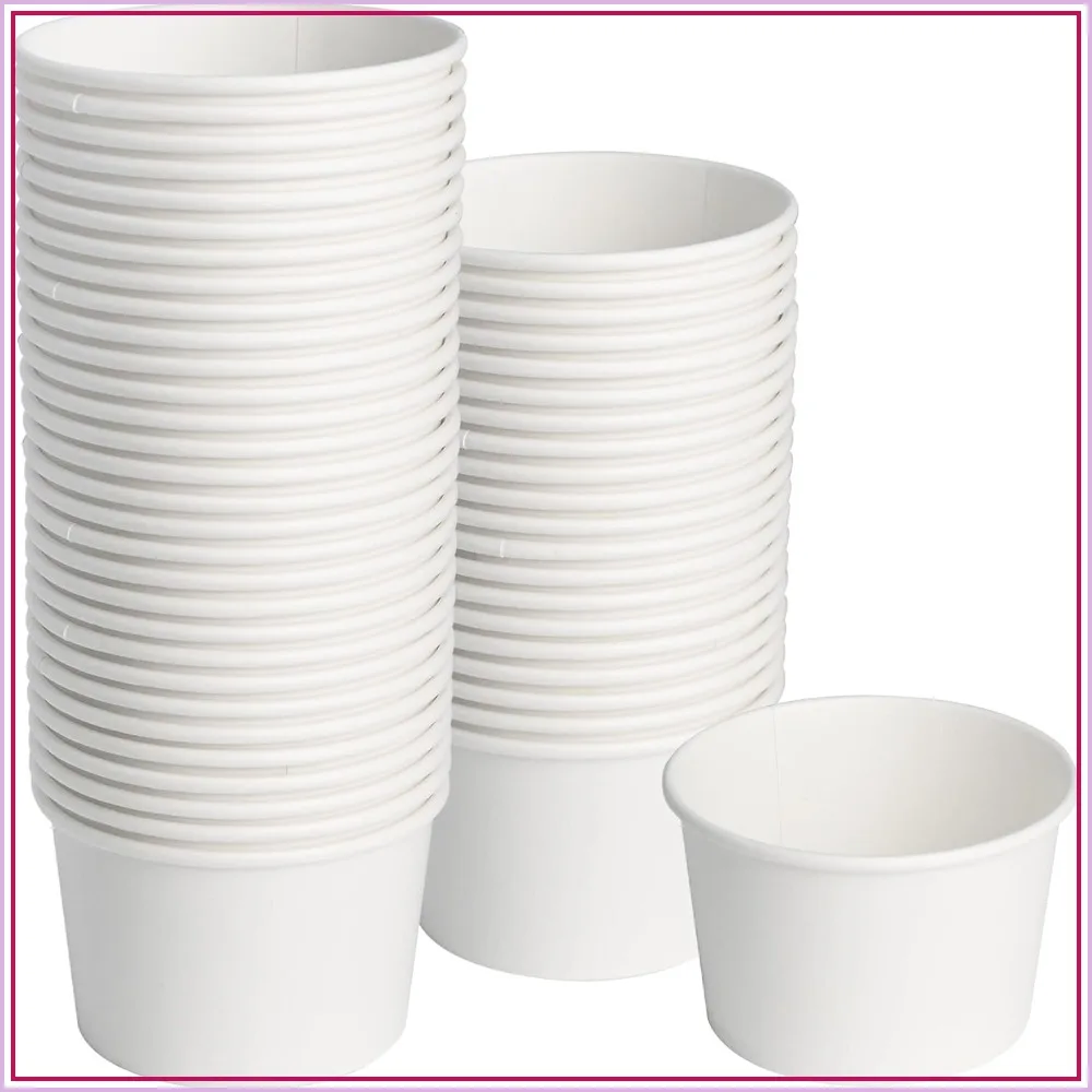 50pcs 8oz Disposable Paper Cups for Ice Cream, Dessert, Hot or Cold Food, Sundae, Frozen Yogurt, Soup (White)
50pcs 8oz Disposable Paper Cups for Ice Cream, Dessert, Hot or Cold Food, Sundae, Frozen Yogurt, Soup (White)