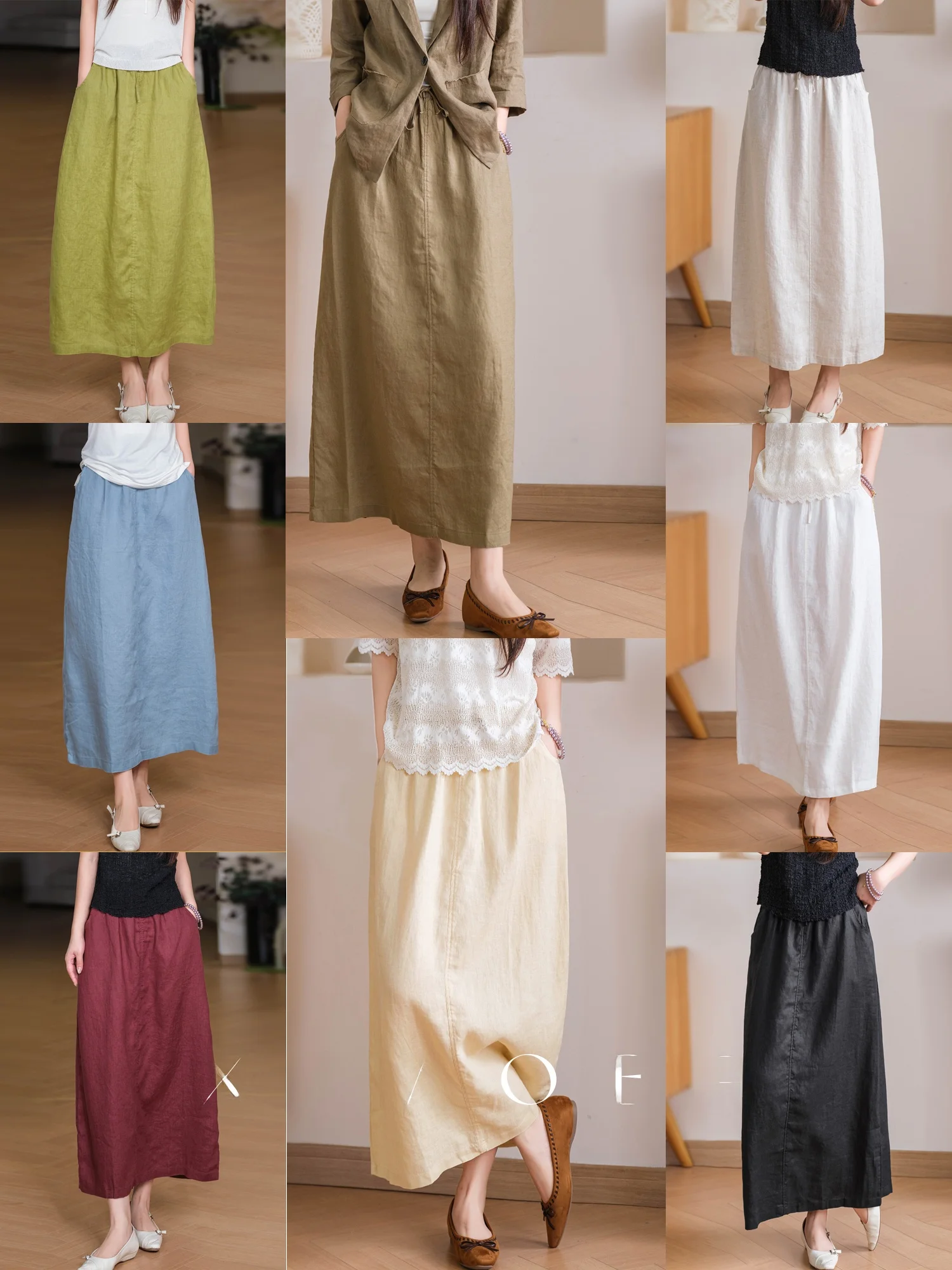 Linen Straight Tube Skirt Elastic Waist Half-length Multi-color 9-tone Ladies High-waist Loose-fit Summer Skirt
Linen Straight Tube Skirt Elastic Waist Half-length Multi-color 9-tone Ladies High-waist Loose-fit Summer Skirt