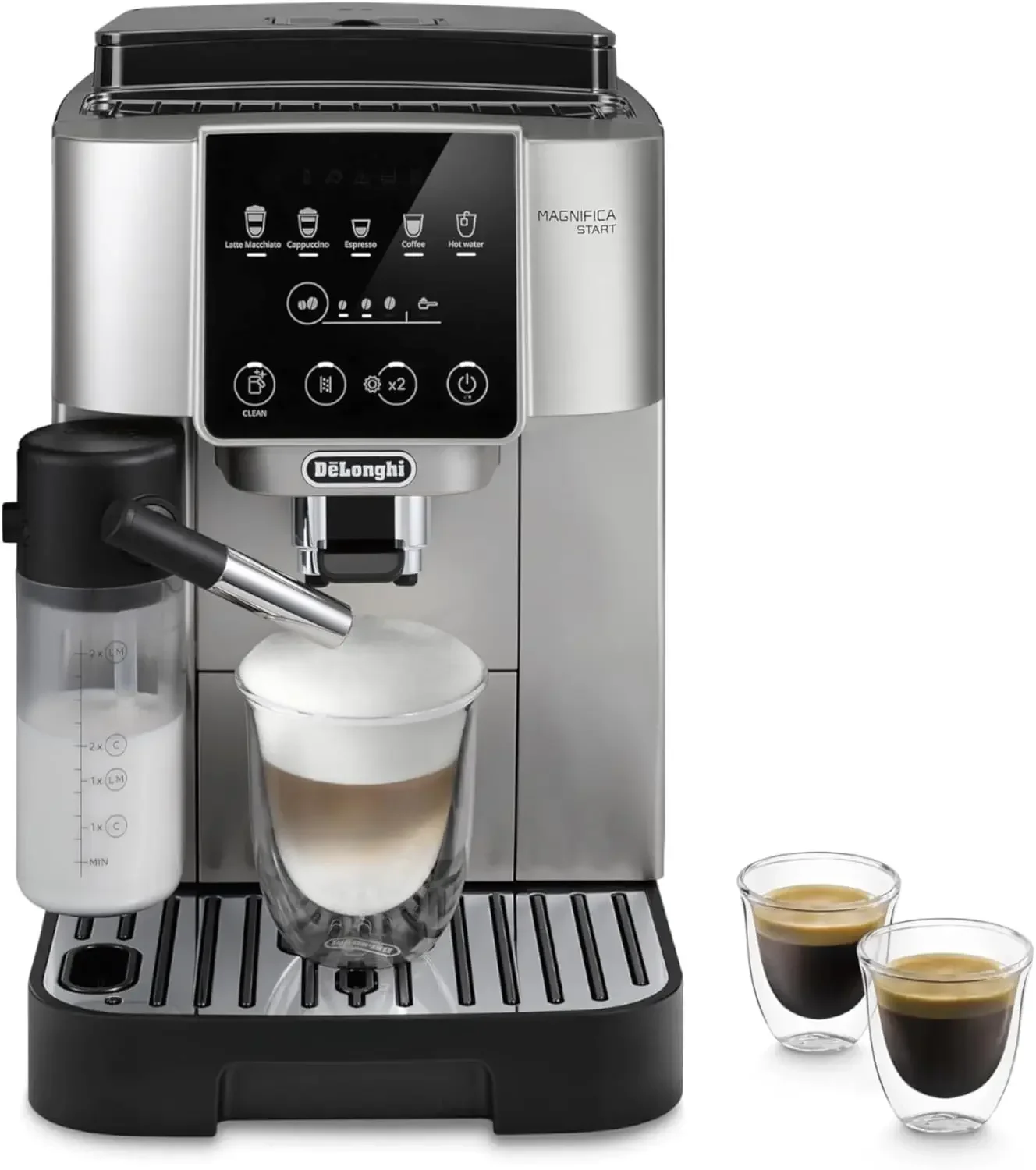 De'Longhi Magnifica Start Espresso & Coffee Machine with Automatic Milk Frother, One Touch Latte, Cappuccino, Built-in Grinder
De'Longhi Magnifica Start Espresso & Coffee Machine with Automatic Milk Frother, One Touch Latte, Cappuccino, Built-in Grinder