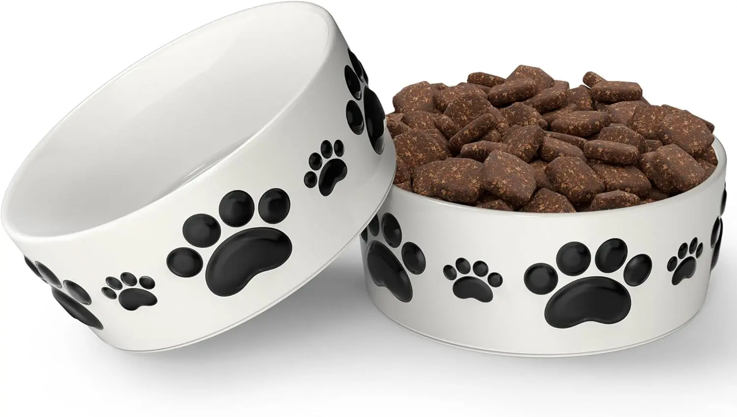 2-Pack Ceramic Dog Bowls for Small Pets, 5'' Round with Anti-Slip Rings, Food and Water Bowl Set
2-Pack Ceramic Dog Bowls for Small Pets, 5'' Round with Anti-Slip Rings, Food and Water Bowl Set
