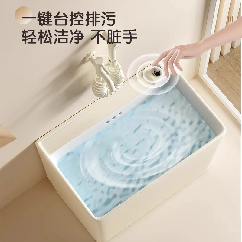 Cream washing mop pool Balcony Home bathroom Large ceramic mop pool Floor-to-ceiling rectangular small slot pool
Cream washing mop pool Balcony Home bathroom Large ceramic mop pool Floor-to-ceiling rectangular small slot pool