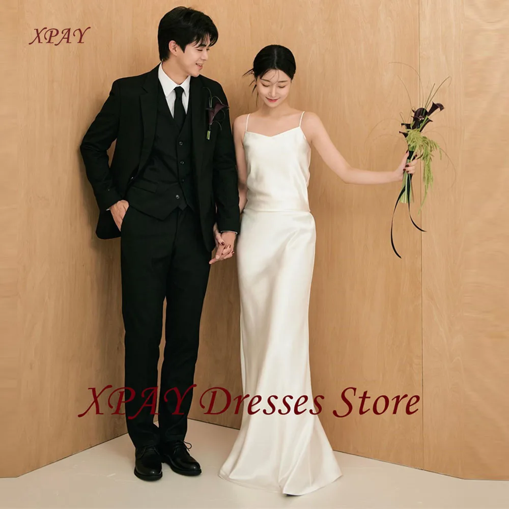 XPAY Simple Spaghetti Straps Wedding Party Dresses Receiption Photo shoot Silk Satin Floor length Formal Bride Gowns Customized
XPAY Simple Spaghetti Straps Wedding Party Dresses Receiption Photo shoot Silk Satin Floor length Formal Bride Gowns Customized