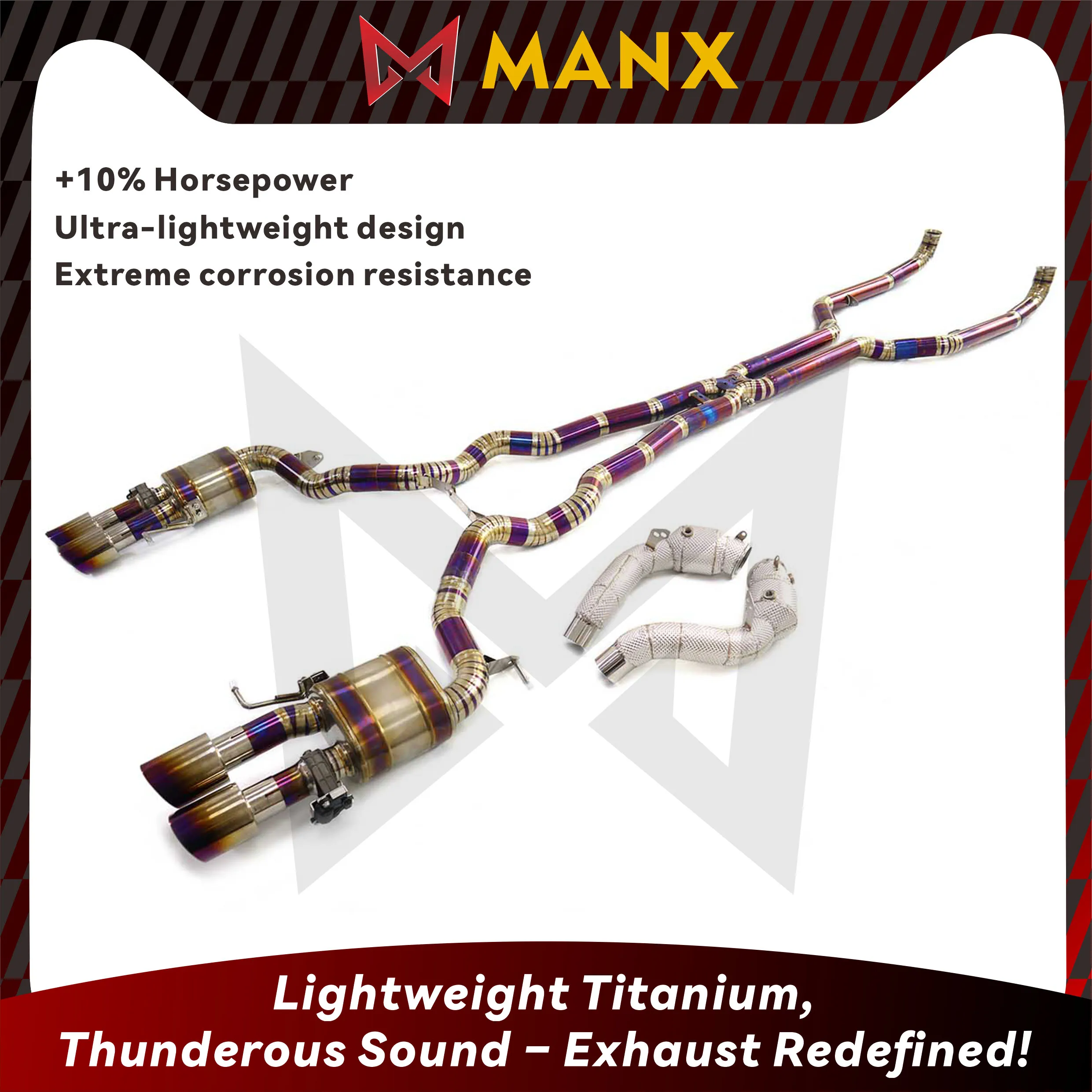 MANX Full Exhuast Catback For BMW M6 F10 F06 4.4L S63 Focus On Titanium Pipe Clear Loud Sound Car Exhaust Good Heat Dissipation
MANX Full Exhuast Catback For BMW M6 F10 F06 4.4L S63 Focus On Titanium Pipe Clear Loud Sound Car Exhaust Good Heat Dissipation