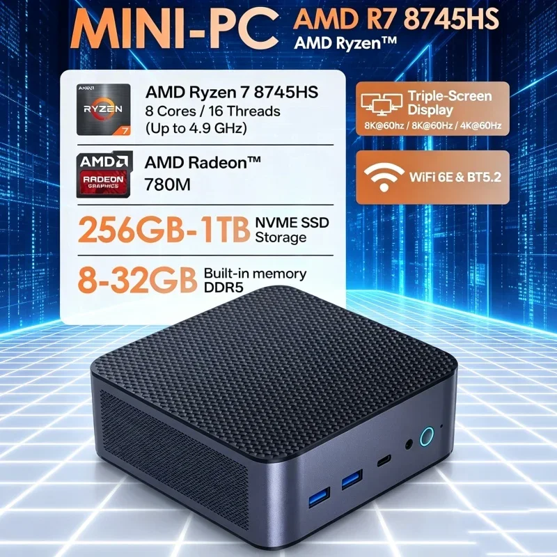 Spry Ryzen 7 8745HS Mini Server Computer Dual 2.5G Ethernet Port Dual DDR5 NVMe HD DP Type-C Multi Monitor Windows11 Office PC
Spry Ryzen 7 8745HS Mini Server Computer Dual 2.5G Ethernet Port Dual DDR5 NVMe HD DP Type-C Multi Monitor Windows11 Office PC