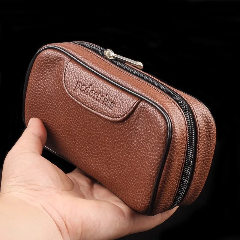 Soft Leather Pipe Bag Portable Outdoors 2-Chamber Design Lychee Pattern Smoking Pipe Storage Case Easy Carry Family Organizer
Soft Leather Pipe Bag Portable Outdoors 2-Chamber Design Lychee Pattern Smoking Pipe Storage Case Easy Carry Family Organizer